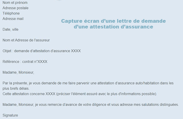 Faire une demande d'attestation d'assurance en ligne